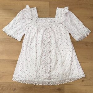 NWT Floral Ruffle Lace Mini Dress